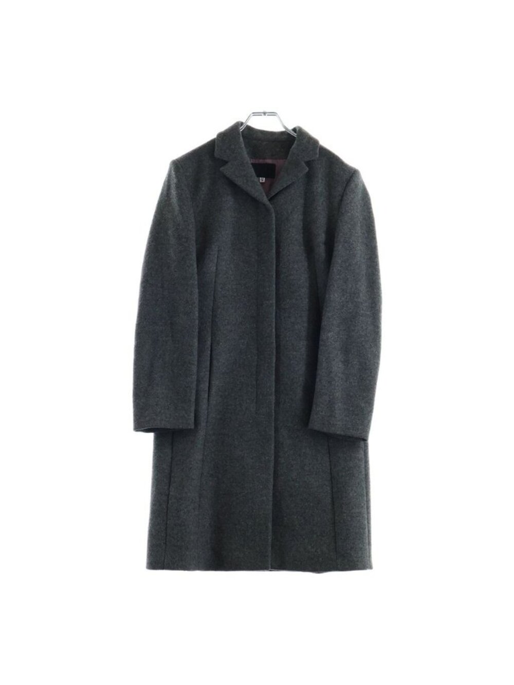 Dolce & Gabbana Snap Button Wool Soutien Collar Long Coat Gray